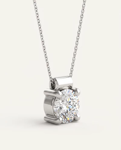 Rolled Bail Lab Diamond Solitaire Necklace (1/2 ct. tw.)